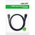 Огляд Кабель мультимедійний HDMI to HDMI 1.0m HD118 Nylon Braid (Black) Ugreen (40408): характеристики, відгуки, ціни.