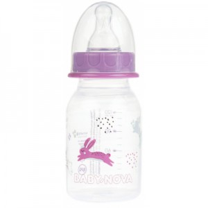 Огляд Пляшечка для годування Baby-Nova Декор 120 мл Рожевий (3960067): характеристики, відгуки, ціни.