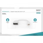 Огляд Перехідник mini DP to DP, M/F, 0.15m, white Digitus (DB-340405-001-W): характеристики, відгуки, ціни.