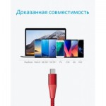 Огляд Дата кабель USB 2.0 AM to Type-C 0.9m Powerline+ II Red Anker (A8462H91): характеристики, відгуки, ціни.