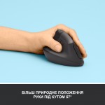 Огляд Мишка Logitech Lift Left Vertical Ergonomic Wireless/Bluetooth Graphite (910-006474): характеристики, відгуки, ціни.