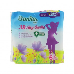 Огляд Гігієнічні прокладки Sanita 3D Airy Gentle Slim Wing 29 см 6 шт. (8850461090742): характеристики, відгуки, ціни.