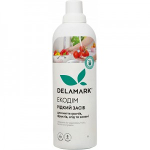 Огляд Засіб для миття овочів та фруктів DeLaMark з антибактеріальною дією 1 л (4820152332349): характеристики, відгуки, ціни.