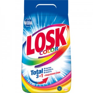 Огляд Пральний порошок Losk Color для кольорових речей 3.45 кг (9000101546590): характеристики, відгуки, ціни.