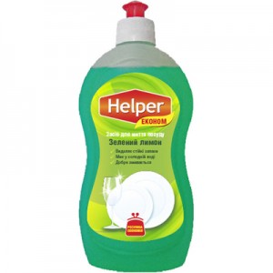 Огляд Засіб для ручного миття посуду Helper Зелений лимон 495 мл (4823019010534): характеристики, відгуки, ціни.