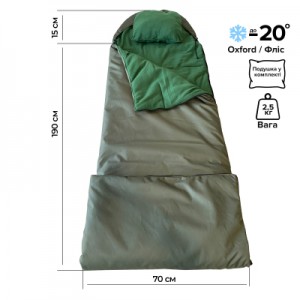 Огляд Спальний мішок Sector STR2 Khaki зимовий з подушкою (4821000005163): характеристики, відгуки, ціни.