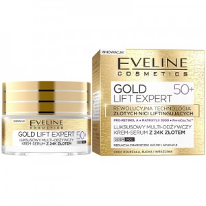 Огляд Крем для обличчя Eveline Cosmetics Gold Lift Expert Мультиживильний 50+ 50 мл (5901761941944): характеристики, відгуки, ціни.