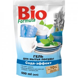 Огляд Засіб для ручного миття посуду Bio Formula Сода-ефект дой-пак 500 мл (4823015922725): характеристики, відгуки, ціни.