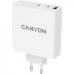 Огляд Зарядний пристрій Canyon H-140-01 Wall charger with 1USB-A 2 USB-C (CND-CHA140W01): характеристики, відгуки, ціни.