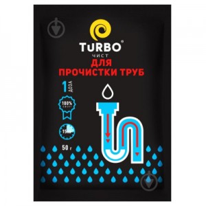 Огляд Засіб для прочищення труб TURBOчист Гранули 50 г (4823015909115): характеристики, відгуки, ціни.