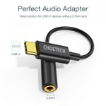 Огляд Перехідник USB-C to 3.5m stereo-audio (CDLA) Choetech (AUX003-BK): характеристики, відгуки, ціни.