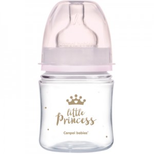 Огляд Пляшечка для годування Canpol babies Royal Baby з широким отвором 120 мл Рожева (35/233_pin): характеристики, відгуки, ціни.
