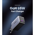 Огляд Зарядний пристрій Ugreen 3xUSB 65W GaN (2хUSB-C+USB-A) CD244 Grey (10335): характеристики, відгуки, ціни.