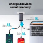 Огляд Зарядний пристрій Ugreen 3xUSB 65W GaN (2хUSB-C+USB-A) CD244 Grey (10335): характеристики, відгуки, ціни.