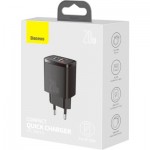 Огляд Зарядний пристрій Baseus Compact Quick Charger U+C 20W EU Black (CCXJ-B01): характеристики, відгуки, ціни.