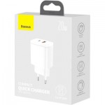 Огляд Зарядний пристрій Baseus Compact Quick Charger U+C 20W EU White (CCXJ-B02): характеристики, відгуки, ціни.