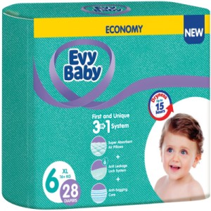 Підгузки Evy Baby XL Twin (16+ кг) 28 шт (8683881000233)