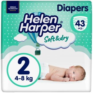 Огляд Підгузки Helen Harper Soft&Dry New Mini Розмір 2 (4-8 кг) 43 шт (2316770): характеристики, відгуки, ціни.