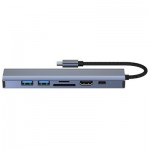 Огляд Концентратор Dynamode 7-in-1 USB-C to HDTV 4K/30Hz, 2хUSB3.0, RJ45, USB-C PD 100W, SD/MicroSD (BYL-2303): характеристики, відгуки, ціни.