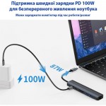 Огляд Концентратор Dynamode 7-in-1 USB-C to HDTV 4K/30Hz, 2хUSB3.0, RJ45, USB-C PD 100W, SD/MicroSD (BYL-2303): характеристики, відгуки, ціни.