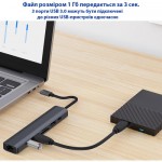 Огляд Концентратор Dynamode 7-in-1 USB-C to HDTV 4K/30Hz, 2хUSB3.0, RJ45, USB-C PD 100W, SD/MicroSD (BYL-2303): характеристики, відгуки, ціни.