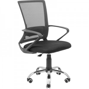 Огляд Офісне крісло Richman Робін Хром Піастра Сітка чорна + сіра (ADD0003071): характеристики, відгуки, ціни.