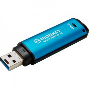 Огляд USB флеш накопичувач Kingston 128GB IronKey Vault Privacy 50 Blue USB 3.2 (IKVP50/128GB): характеристики, відгуки, ціни.
