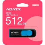 Огляд USB флеш накопичувач ADATA 512GB AUV 128 Black/Blue USB 3.2 (AUV128-512G-RBE): характеристики, відгуки, ціни.