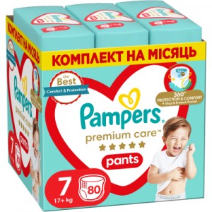 Підгузки Pampers Premium Care Pants Трусики Розмір 7 (17+ кг) 80 шт. (8700216338981)