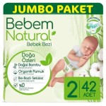 Огляд Підгузки Bebem Natural 2 mini 3-6 кг 42 шт (8690536806003): характеристики, відгуки, ціни.