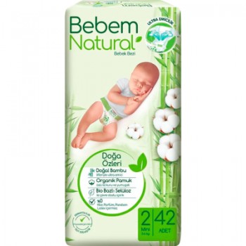 Підгузки Bebem Natural 2 mini 3-6 кг 42 шт (8690536806003)