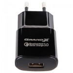 Огляд Зарядний пристрій Grand-X CH-550BM (Quick Charg QC3.0 Grand-X 3.6V-12V, 3A-1.5A + DC c (CH-550BM): характеристики, відгуки, ціни.