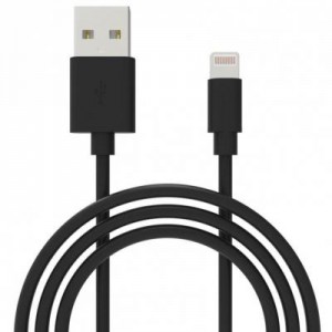 Дата кабель USB 2.0 AM to Lightning 1.0m Cu, 2.1А, Black Grand-X (PL01B)