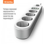 Огляд Мережевий фільтр живлення ColorWay CW-CHE44W, 4 розетки/4USB White 2M (CW-CHE44W): характеристики, відгуки, ціни.