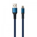 Огляд Дата кабель USB 2.0 AM to Micro 5P 1m flat nylon blue Vinga (VCPDCMFNB1B): характеристики, відгуки, ціни.