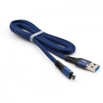 Огляд Дата кабель USB 2.0 AM to Micro 5P 1m flat nylon blue Vinga (VCPDCMFNB1B): характеристики, відгуки, ціни.