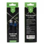 Огляд Дата кабель USB 2.0 AM to Micro 5P 1m flat nylon blue Vinga (VCPDCMFNB1B): характеристики, відгуки, ціни.