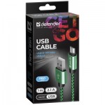 Огляд Дата кабель USB 2.0 AM to Micro 5P 1.0m USB08-03T green Defender (87804): характеристики, відгуки, ціни.