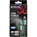 Огляд Дата кабель USB 2.0 AM to Micro 5P 1.0m USB08-03T green Defender (87804): характеристики, відгуки, ціни.