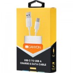 Огляд Дата кабель USB 2.0 AM to Type-C 1.0m white Canyon (CNE-USBC1W): характеристики, відгуки, ціни.