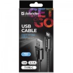Огляд Дата кабель USB 2.0 AM to Type-C 1.0m USB09-03T PRO Black Defender (87814): характеристики, відгуки, ціни.