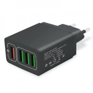 Огляд Зарядний пристрій XoKo QC-405 4 USB 6.2A Black (QC-405-BK): характеристики, відгуки, ціни.