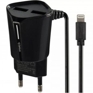 Огляд Зарядний пристрій Gelius Pro Edition Auto ID 2USB + Cable iPhone 8 2.4A Black (00000072153): характеристики, відгуки, ціни.