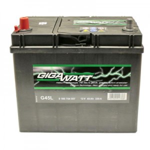 Огляд Акумулятор автомобільний GigaWatt 45А (0185754557): характеристики, відгуки, ціни.
