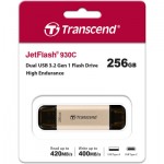 Огляд USB флеш накопичувач Transcend 256GB JetFlash 930 Gold-Black USB 3.2/Type-C (TS256GJF930C): характеристики, відгуки, ціни.