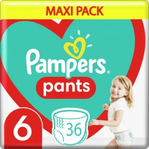 Огляд Підгузок Pampers трусики Pants Giant Розмір 6 (15+ кг) 36 шт. (8006540069028): характеристики, відгуки, ціни.