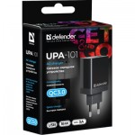 Огляд Зарядний пристрій Defender UPA-101 black, 1 USB, QC 3.0, 18W (83573): характеристики, відгуки, ціни.