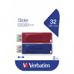 Огляд USB флеш накопичувач Verbatim 2x32GB Store'n'Go Slider Red/Blue USB 2.0 (49327): характеристики, відгуки, ціни.