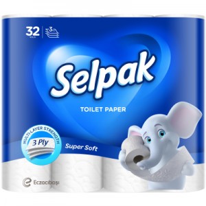 Огляд Туалетний папір Selpak 3 шари 32 рулони (8690530284463): характеристики, відгуки, ціни.