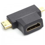 Огляд Перехідник HDMI (F) to mini HDMI (M) / micro HDMI (M) PowerPlant (CA912056): характеристики, відгуки, ціни.